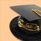 24 Count Graduation Cap Cake Topper Durable Plastic Party Decoration Black 3.5 Inch